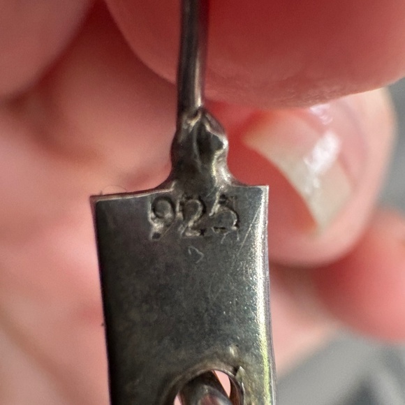 Beautiful Antique Modernist Sterling Silver 3 Spinning Hoops Long Earrings - Picture 7 of 7